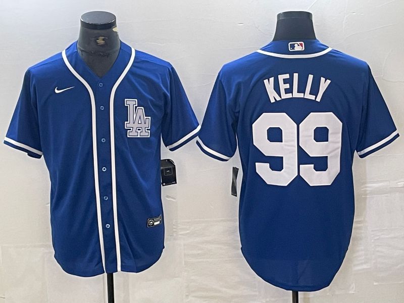 Men Los Angeles Dodgers 99 Kelly Blue Second generation joint name Nike 2024 MLB Jersey style 1